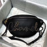 Chanel Calfskin Chain CHANEL Waist Bag AS1783 Black 2020