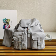 Prada Medium Nylon Backpack 1BZ811 Light Grey 2021