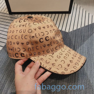 Gucci Letter Print Baseball Hat Brown 2020