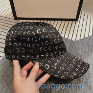 Gucci Letter Print Baseball Hat Black 2020