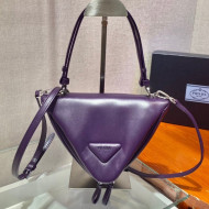Prada Signaux Leather Triangle Mini Bag 1BA315 Purple 2021