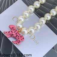 Dior D-Charms Pop Pearl Short Necklace White/Pink 2021 100813