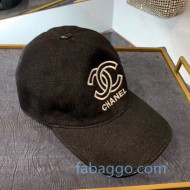 Chanel Denim CC Baseball Hat Black 2020