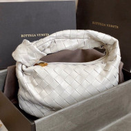 Bottega Veneta Mini BV Jodie Hobo Bag in Woven Lambskin White 2020
