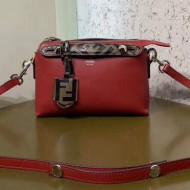Fendi Leather Boston By The Way Mini Bag with FF Motif Red 2019