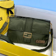 Fendi Men's Baguette Nylon Large Bag Green 2021