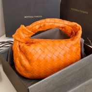 Bottega Veneta Mini BV Jodie Hobo Bag in Woven Lambskin Orange 2020