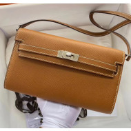 Hermes Kelly Long To Go Wallet in Original Epsom Leather Brown/Silver 2020