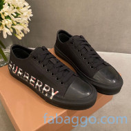 Burberry Canvas Low-Top Sneakers with Side Logo Black/Multicolor 2020