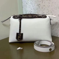 Fendi Leather Boston By The Way Regular Bag with FF Motif White 2019
