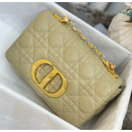 Dior Small Caro Chain Bag in Soft Cannage Calfskin Beige 2021