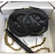 Chanel Lambskin Camera Case Clutch Bag With Big CC Logo AS1757 Black 2020