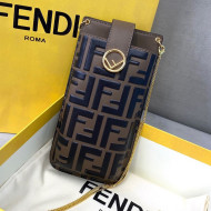 Fendi FF Leather Phone pouch with Chain Brown 2021