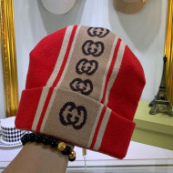 Gucci Cashmere GG Web Hat Red 2020