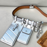 Fendi FF Leather Multi-accessory Pocket Belt Bag Silver 2021