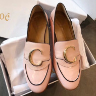 Chloe Calfskin C Flat Loafers Pink 2019
