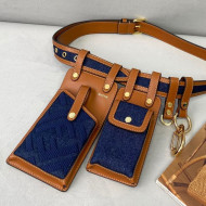 Fendi FF Denim Multi-accessory Pocket Belt Bag Blue 2021