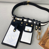 Fendi FF Denim Multi-accessory Pocket Belt Bag White 2021