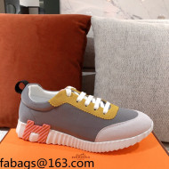Hermes Bouncing Technical Canvas and Suede Sneakers Grey 2021 02
