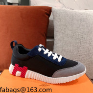 Hermes Bouncing Technical Canvas and Suede Sneakers Black/Grey 2021 