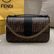 Fendi Leather and Fabric Double F Bag Black 2018