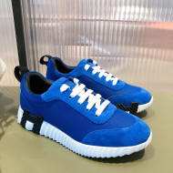 Hermes Bouncing Technical Canvas and Suede Sneakers Royal Blue 2021 07