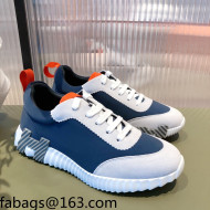 Hermes Bouncing Technical Canvas and Suede Sneakers Navy Blue/White 2021 
