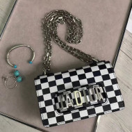 Dior Mini J'adior Flap Bag In Black/White Calfskin 2018