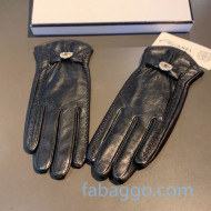 Chanel Lambskin and Cashmere Heart Bow Gloves 14 Black 2020