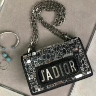 Dior Mini J'ADIOR  With Mosaic Of Mirrors Flap Bag In Black Calfskin 2018