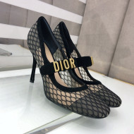 Dior Baby-D Mesh Mary Janes Pumps 10cm Black 2021 