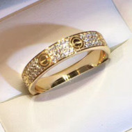 Cartier Paved Crystal Ring Yellow Gold 2019