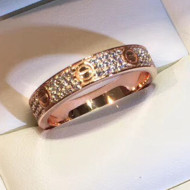 Cartier Paved Crystal Ring Rose Gold 2019
