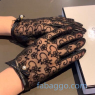 Chanel Lace Pearl Bow Gloves 18 Black 2020