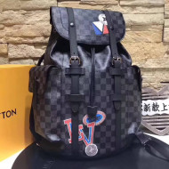 Louis Vuitton Damier Graphite Stickers Christopher Backpack PM 2017 League Collection