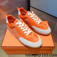 Hermes Suede Stitching H Sneakers Orange 2021