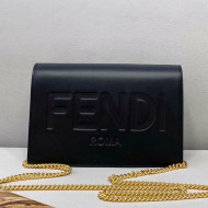 Fendi Leather Wallet on Chain Mini Bag Black 2021