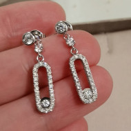 Messika Move Crystal Short Earrings Silver 2021 082430