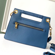 Givenchy Small Whip Top Handle Bag in Smooth Leather Blue 2019