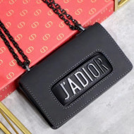 Dior "J'ADIOR" Mini Flap Bag In Black Calfskin with Black Metal 2018