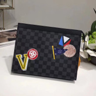 Louis Vuitton Damier Graphite Stickers Pochette Voyage MM M64442 2017 League Collection