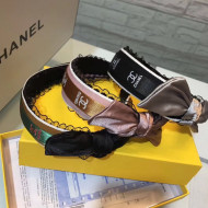 Chanel CC Logo Headband with Bow and Lace Trim 2019