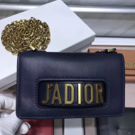 Dior Mini J'adior Flap Bag In Calfskin Navy Blue 2018