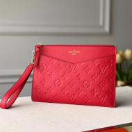 Louis Vuitton Pochette Mélanie MM Pouch in Red Monogram Leather M68705 2020