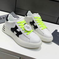 Hogan White Calfskin Sneakers Kiwi Green 2021 06