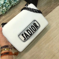 Dior "J'ADIOR" Flap Bag In White Calfskin with Black Metal 2018