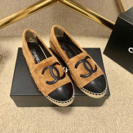 Chanel Shearling Espadrilles Brown 2021 1122109