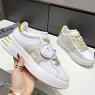 Hogan White Calfskin Sneakers Gold 2021 10