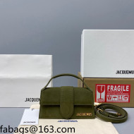 Jacquemus Le Bambino Suede Small Crossbody Bag Olive Green 2021