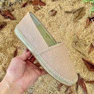 Gucci GG Embossed Leather Espadrilles Pink 2021 